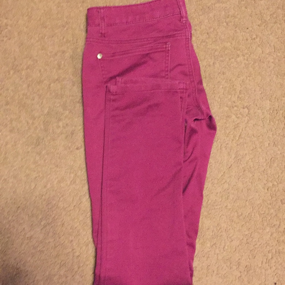 Maroon colored pants